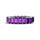 1 - Kerry 6x4 mm Emerald Cut Amethyst Side Gallery Work Eternity Band 