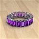 2 - Kerry 6x4 mm Emerald Cut Amethyst Side Gallery Work Eternity Band 