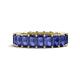 1 - Kerry 6x4 mm Emerald Cut Iolite Side Gallery Work Eternity Band 