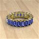 2 - Kerry 6x4 mm Emerald Cut Iolite Side Gallery Work Eternity Band 