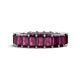 1 - Kerry 6x4 mm Emerald Cut Rhodolite Garnet Side Gallery Work Eternity Band 
