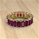2 - Kerry 6x4 mm Emerald Cut Rhodolite Garnet Side Gallery Work Eternity Band 