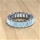2 - Kerry 6x4 mm Emerald Cut Aquamarine Side Gallery Work Eternity Band 