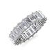 3 - Kerry 6x4 mm Emerald Cut White Sapphire Side Gallery Work Eternity Band 