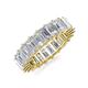 3 - Kerry 6x4 mm Emerald Cut White Sapphire Side Gallery Work Eternity Band 
