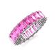 3 - Kerry 6x4 mm Emerald Cut Pink Sapphire Side Gallery Work Eternity Band 