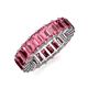 3 - Kerry 6x4 mm Emerald Cut Pink Tourmaline Side Gallery Work Eternity Band 