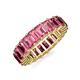 3 - Kerry 6x4 mm Emerald Cut Pink Tourmaline Side Gallery Work Eternity Band 