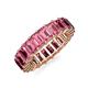 3 - Kerry 6x4 mm Emerald Cut Pink Tourmaline Side Gallery Work Eternity Band 