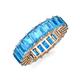3 - Kerry 6x4 mm Emerald Cut Blue Topaz Side Gallery Work Eternity Band 