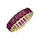 3 - Kerry 6x4 mm Emerald Cut Rhodolite Garnet Side Gallery Work Eternity Band 