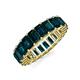 3 - Kerry 6x4 mm Emerald Cut London Blue Topaz Side Gallery Work Eternity Band 