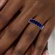 5 - Kerry 6x4 mm Emerald Cut Blue Sapphire Side Gallery Work Eternity Band 