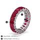 4 - Kerry 6x4 mm Emerald Cut Ruby Side Gallery Work Eternity Band 