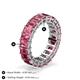 4 - Kerry 6x4 mm Emerald Cut Pink Tourmaline Side Gallery Work Eternity Band 