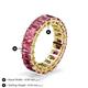 4 - Kerry 6x4 mm Emerald Cut Pink Tourmaline Side Gallery Work Eternity Band 