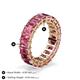 4 - Kerry 6x4 mm Emerald Cut Pink Tourmaline Side Gallery Work Eternity Band 