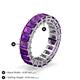 4 - Kerry 6x4 mm Emerald Cut Amethyst Side Gallery Work Eternity Band 