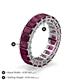 4 - Kerry 6x4 mm Emerald Cut Rhodolite Garnet Side Gallery Work Eternity Band 