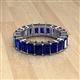 2 - Kerry 6x4 mm Emerald Cut Blue Sapphire Side Gallery Work Eternity Band 