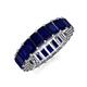 3 - Kerry 6x4 mm Emerald Cut Blue Sapphire Side Gallery Work Eternity Band 