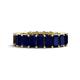 1 - Kerry 6x4 mm Emerald Cut Blue Sapphire Side Gallery Work Eternity Band 