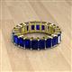 2 - Kerry 6x4 mm Emerald Cut Blue Sapphire Side Gallery Work Eternity Band 