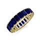 3 - Kerry 6x4 mm Emerald Cut Blue Sapphire Side Gallery Work Eternity Band 