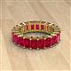 2 - Kerry 6x4 mm Emerald Cut Ruby Side Gallery Work Eternity Band 