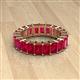 2 - Kerry 6x4 mm Emerald Cut Ruby Side Gallery Work Eternity Band 