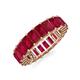 3 - Kerry 6x4 mm Emerald Cut Ruby Side Gallery Work Eternity Band 