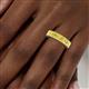 5 - Kerry 6x4 mm Emerald Cut Yellow Sapphire Side Gallery Work Eternity Band 