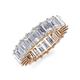 3 - Kerry 6x4 mm Emerald Cut White Sapphire Side Gallery Work Eternity Band 