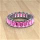 2 - Kerry 6x4 mm Emerald Cut Pink Sapphire Side Gallery Work Eternity Band 