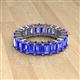 2 - Kerry 6x4 mm Emerald Cut Tanzanite Side Gallery Work Eternity Band 