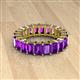 2 - Kerry 6x4 mm Emerald Cut Amethyst Side Gallery Work Eternity Band 