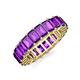3 - Kerry 6x4 mm Emerald Cut Amethyst Side Gallery Work Eternity Band 