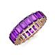 3 - Kerry 6x4 mm Emerald Cut Amethyst Side Gallery Work Eternity Band 
