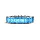 1 - Kerry 6x4 mm Emerald Cut Blue Topaz Side Gallery Work Eternity Band 