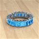 2 - Kerry 6x4 mm Emerald Cut Blue Topaz Side Gallery Work Eternity Band 