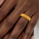 5 - Kerry 6x4 mm Emerald Cut Citrine Side Gallery Work Eternity Band 