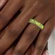 5 - Kerry 6x4 mm Emerald Cut Peridot Side Gallery Work Eternity Band 