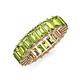 3 - Kerry 6x4 mm Emerald Cut Peridot Side Gallery Work Eternity Band 