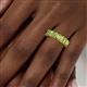 5 - Kerry 6x4 mm Emerald Cut Peridot Side Gallery Work Eternity Band 