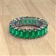 2 - Kerry 6x4 mm Emerald Cut Emerald Side Gallery Work Eternity Band 