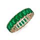 3 - Kerry 6x4 mm Emerald Cut Emerald Side Gallery Work Eternity Band 