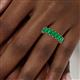 5 - Kerry 6x4 mm Emerald Cut Emerald Side Gallery Work Eternity Band 