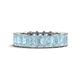 1 - Kerry 6x4 mm Emerald Cut Aquamarine Side Gallery Work Eternity Band 