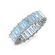 3 - Kerry 6x4 mm Emerald Cut Aquamarine Side Gallery Work Eternity Band 