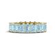 1 - Kerry 6x4 mm Emerald Cut Aquamarine Side Gallery Work Eternity Band 